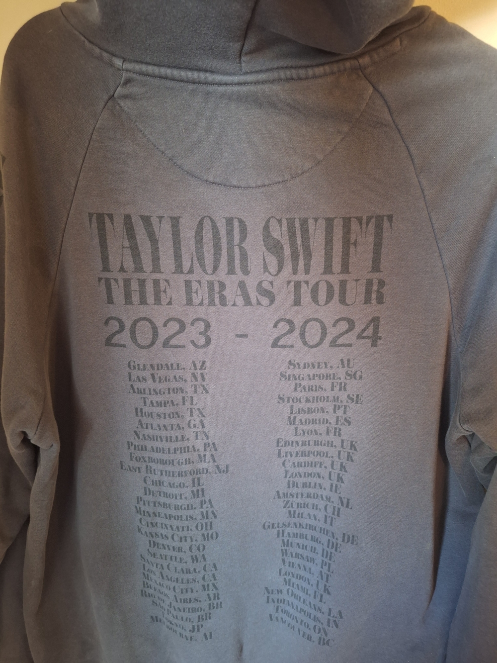 Taylor Swift The Eras Tour 2023-2024 Grayish Black Hooded Sweater